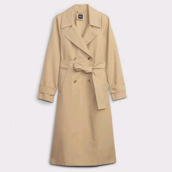 Gap Icon Trench Coat S Khaki Preppy - Picture 2 of 8
